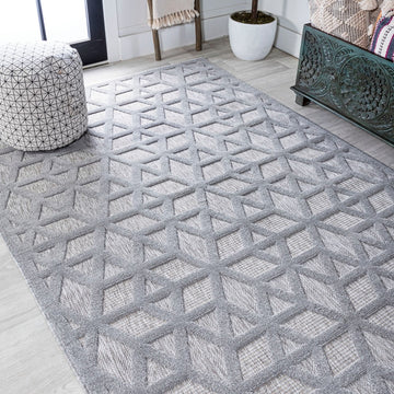 Talaia Neutral Geometric Indoor/outdoor Area Rug